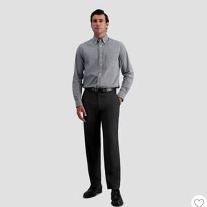 Haggar H26 Men's Stretch Straight Fit Pants 28x32 Gray